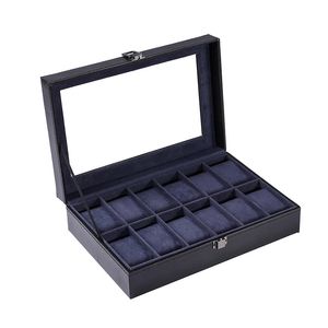 Boîte de montre en cuir PU 6/10/12 VORDS Watch Board Box Box Box Box Box Organizer Watch Box 240416