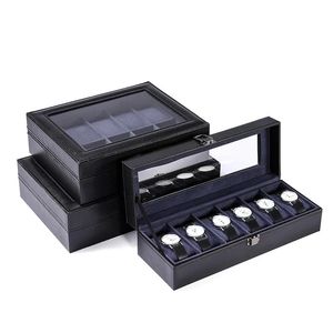 Caja de reloj de cuero PU, 6/10/12 vigas, cajas de almacenamiento para colección de relojes, soporte para reloj, ataúdes, organizador de joyería, Cajas de regalo 240122