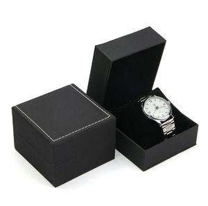 Caja de reloj de cuero PU, caja de papel de regalo, cajas de exhibición de reloj de pulsera con almohada, pulsera, organizador de almacenamiento de joyas, embalaje al por menor