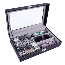 Boîte de montre en cuir PU étui de luxe porte-bijoux organisateur de stockage pour es lunettes de soleil cadeau 220719
