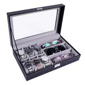 Boîte de montre en cuir PU étui de luxe porte-bijoux organisateur de stockage pour es lunettes de soleil cadeau 220719