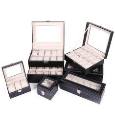 Boîtes de montre en cuir PU 2 3 5 6 10 12 20 24 Boîte de stockage de stockage Boîte d'affichage Case 9529550