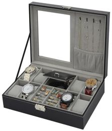 Шкатулка для драгоценностей из искусственной кожи, высококачественный органайзер, коробка для хранения, чехол для часов, ювелирный орнамент, шкатулка, контейнеры, портативные коробки Portable230Q3505754