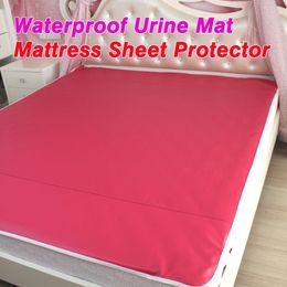 Drap de matelas imperméable en cuir Pu, housse de protection de lit lavable pour adultes et enfants, Faux cuir imperméable à l'urine Mat224U