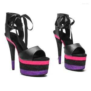 LEECABE 17 cm/plataforma de 7 pulgadas sandalias mate fiesta tacones altos zapatos pole dance 55 59953