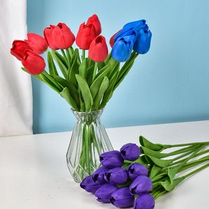 Pu mini tulpen simulatie bloem bruiloft decoratie zijden bloem huisdecoratie simulatie plant nepbloemen nepbloemen