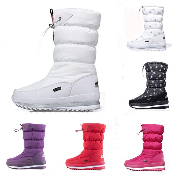 Bottes de neige en velours pour femmes avec tube central antidérapant et chaud, bottes en coton décontractées épaissies, chaussures en coton antidérapantes, baskets de sport en plein air, chaussures de sport yakuda