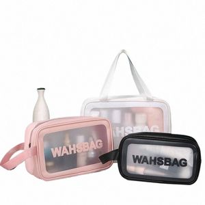 Pu Women Bolsa de maquillaje Bag Cosmetic Toiletries Bag Organizer Bolsas impermeables Wagb Bag Bags Transparent Cosmetic Cajones S1vz#