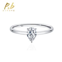 PuBang Fijne Sieraden Fonkelende 925 Sterling Zilveren Peer 46MM GRA Diamanten Trouwringen voor Vrouwen Anniversary Gift 240202