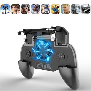 PUBG Contrôleur Gamepad Mobile Trigger L1R1 Shooter Joystick Phone Holder Coloner Fan avec 2000 / 4000mAh Power Bank