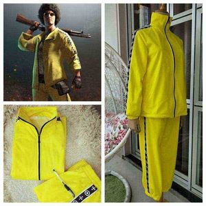 Pubg Game Playerunknown 'S Battlegrounds Cosplay Disfraz Pequeño Pollo Amarillo Comer Ropa Amarilla Grupo Deportes Top y Pantalones Traje J220720