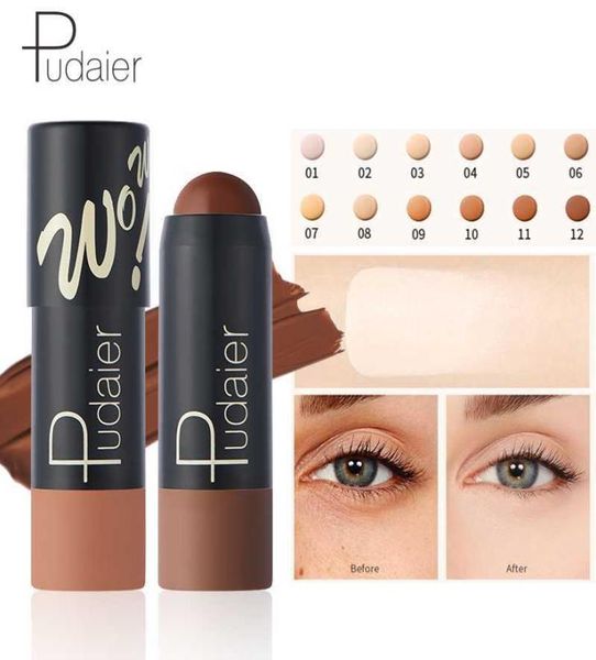 Pudaier 12 couleurs Correcteur Crème Crème étanche Matte Couverture complète Couverture foncée Freckles Cover Facial Cosmetics Face MakeUp3620150