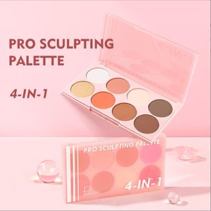 Pudaier Palette sculptante professionnelle d'ombres à paupières bronzantes 4 en 1 comprenant un fard à joues et un surligneur Desert Dusk Palette