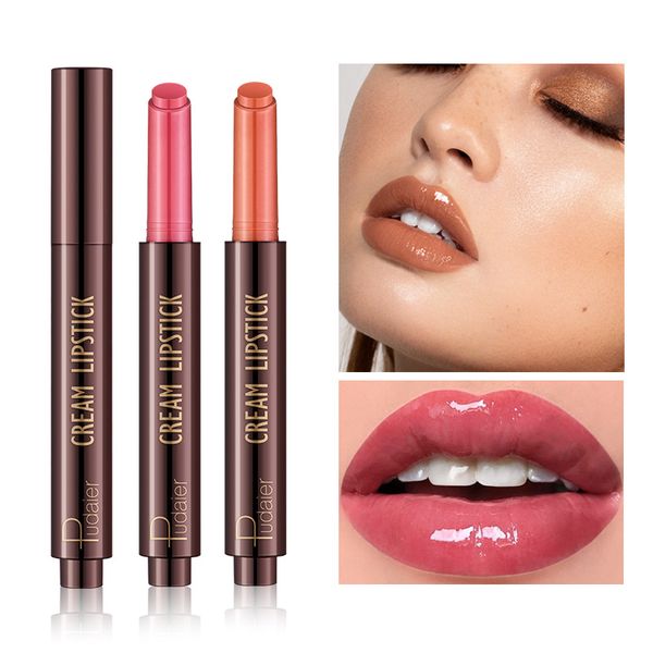 Pudaier 9 colores espejo humedad maquillaje de labios jalea lápiz labial agua brillo de labios cosméticos de larga duración maquillaje nacarado para mujeres niñas maquillaje