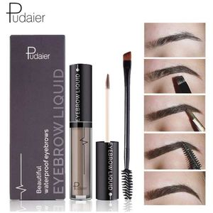 PUDAIER rehausseurs de sourcils Kits de brosses Gel à sourcils au henné imperméable Pigments noirs bruns liquide sourcils tatouage teinte maquillage sourcils