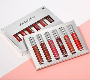 Pudaier Liquid Lipstick Lip Gloss Sets 6 colores Maquillaje profesional Lápiz labial brillante Impermeable Cosméticos de larga duración 20 set / lote DHL gratis