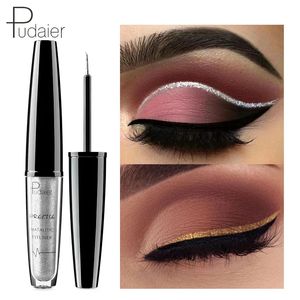 Pudaier Make-up Glitter Eyeliner Vloeibare make-up Cosmetica Glans Kleur Eyeliner Pen Markeer Metaal Waterdichte Eyeliners Potlood