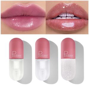 Pudaier Mini Capsule Tube Moisturize Clear Lip Gloss cambio de color Plumping Lip gloss Glitter Makeup Glossier Lip Tint 120pcs / lot DHL