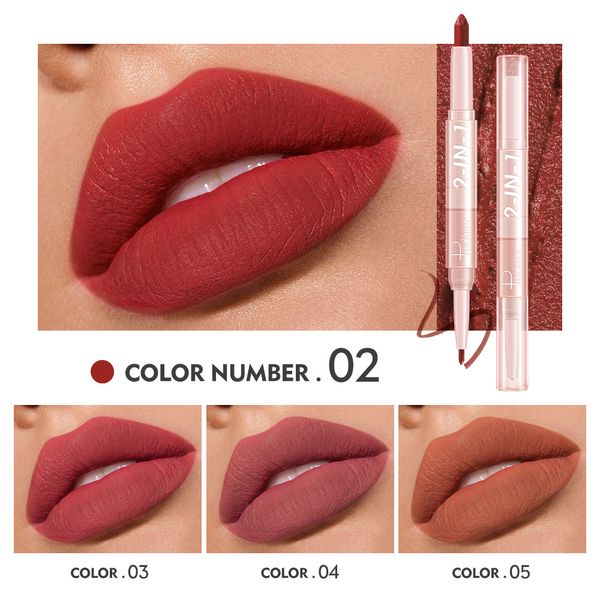 Pudaier multi-couleurs bouche rouge stylo colocche incolore matte double têtes à lèvres lipliner maquage durable durable