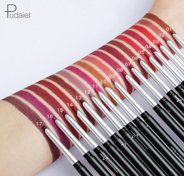 Pudaier Nude rose mat crayon à lèvres crayon à lèvres lisse facile à porter rouge à lèvres mat lèvres Contour Liner crayons pour les yeux maquillage imperméable 5558635