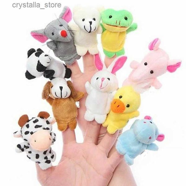 PUDCOCO 10 Pcs Velours Ferme Animal En Peluche Marionnettes À Doigt Jouets Bébé Apprendre Histoire Sac De Fête Remplissage Nouveauté En Peluche Jouets L230518