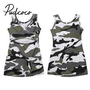 pudcoco 2019 1-6Y Enfants bébé Fille Robe D'été Bébé filles Casual Camouflage Dos Nu découpé Robes De Soirée Robe D'été Drop Shipping Q0716