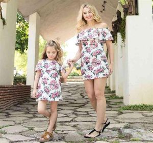 Pudcoco Family matching outfits zomer moeder dochter vrouwen kinderen meisje strandjurk Helen115 W220318280G9810156