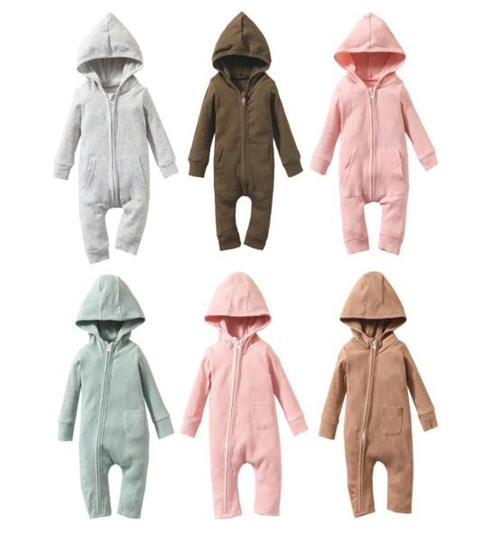 Pudcoco Baby Boy Boy Girl Long Manche Long Solide Jumps Coix Zipper Pocket Polaver Pyjama Sleep Play Tenue de jeu 018 mois Jumps 2958352