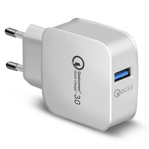 QC 3.0 chargeur mural Qualcomm USB Charge rapide 5 V 3A 9 V 2A 12 V 1.5A adaptateur secteur de voyage Charge rapide prise US EU pour iphone Samsung 200 pièces/