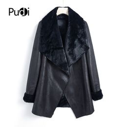 Pudi QY801 nouvelle mode femmes manteaux et vestes automne printemps long manteau pardessus vêtements décontractés brun noir couleur 201112