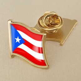 Puerto rico vlag kristal gel embleem broche wereldvlagbadges