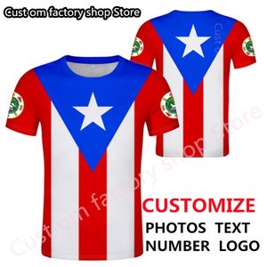 Puerto Rico T-shirt diy Nom de nom sur mesure gratuit Men Femmes Joker Face Fashion Loose O Neck Summer Mens Vêtements 220616