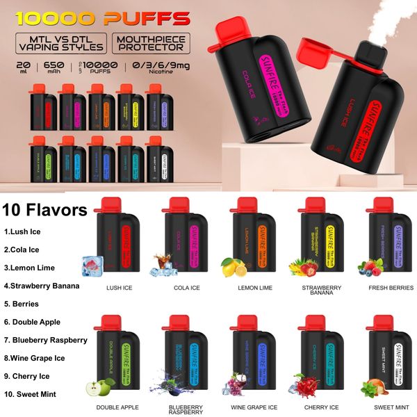 Puff 10000 Hookah Shisha Vape Puffs dtl 10k bang Énorme vapeur jetable E cigarettes Boîte de vape Bar E Cig Vaper Vapes Disposable Puff 10K 9K 9000 7000 7K VAPE DECHABLE