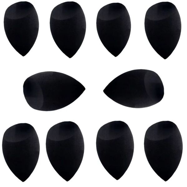 Puff 10PCS / Lot Noir Beauté Oeuf Maquillage Cosmétique Puff Maquillage Mélangeur Éponge Fondation Poudre Éponge Beauté Outil Maquillage Accessoires