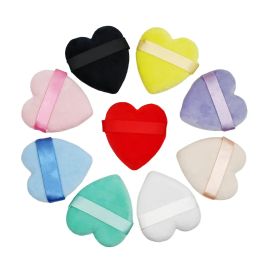 Bouffée 10pcs triangle coeur forme en velours poudre bouffée pour maquillage du visage éponge cosmétique outils de maquillage léger lavable