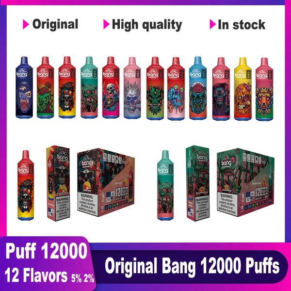 Puff 12000 bang 12000 Puff Vapes Puffle Pouffir 12k Vaper E Cigarette 20 ml Vape Pod Pod Pod 12k avec un stylo vapeur de la bobine de commande de flux d'air 650 mAh