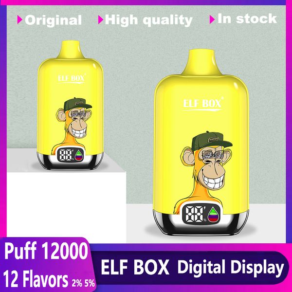 Puff 12000 Elf Box 12000 Puff Digital Vapes Disposable Puff 12k Puff Vape E Cigarette 25 ml POD POD VACPER VS VS BC5000 FUMOT BC12000 BAND BOX 15000 VAPE BAR