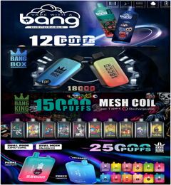 Puff 12k 15K 18K Puffes Vape E-cigarettes jetables Vapes électroniques Vape préfabillé Vs Puff 12000 18000 25000 Bang Box Bang King 15000 Puff 15K Puff 18K Puff 25K