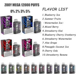 Puff 12K vapes 12000 Puffs e cigarette ZOOY méga stylo vape jetable 8000 10000 12000 15000 cigarette électronique bobine de maille batterie rechargeable e Cigs Vaper