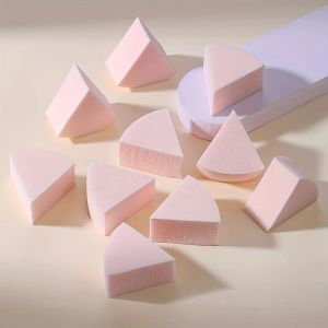 Puff 50 stcs Triangle Make -up Blender Sponzen voor volledige gezichtscurve Blending dekking, crème, vloeibare foundation, mini schoonheidsapplicator