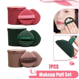 Puff 7pcs Mini Puff Set Sponup Sponge Face Foundation Detail Détail Puffle Professional Cosmetic Cushion Dry and Wet Use Makeup Tool