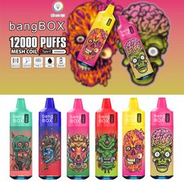 Puff 12k Vape Cigarette électronique jetable BangBOX 12000 Puffs 12ML 600MAH Batterie au cobalt rechargeable Bobine de maille e-cigarette Puffbar Goût de fruits frais