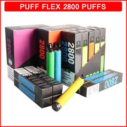 Puff Flex 2800 Rookwolken 2% 5% Wegwerppods Apparaat E-sigaret Vape Kits 850mAh Batterij Voorgevuld XS Flow Gratis UPS DPD FEDEX