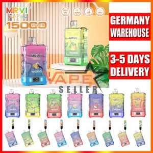 Allemagne Vapes d'entrepôt local Mrvi Puffing 15000 Puffs Disposable E Puff de cigarette 15k avec écran numérique Lanyard 25 ml chariots Big Vapor vs Ibou Vozol