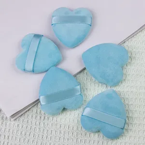 Puff Puff Multipack Blue Heartwaped Heart Powder Puff es suave y amigable para la piel, y se puede usar para el hogar o viajar