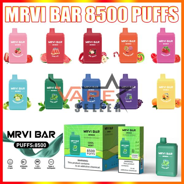 Original MRVI BAR 8500 Puffs Jetable Vape Pen E Cigarette Avec 650mAh Batterie 15ml Pod Prérempli E Cig VS Elfworld Lost Mary