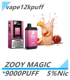 Zooy Magic Puff9000 Disposable Vape Pen Mesh Coil Vape 9000puff E-Cigarette Puff9k 650mAh Batterie Précée de 16 ml