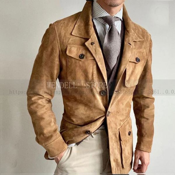 Puffa hommes veste en daim Vintage Punk vêtements d'extérieur sur mesure manteau décontracté Bombers vestes Y2k vêtements de luxe luxe militaire 240113