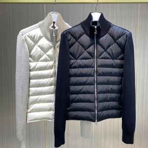 Veste de créateur hommes manteaux d'hiver cardigan patchwork tricoté manteaux à manches longues cascul mode mâle printemps automne taille S-XXL couleur noire vêtements d'extérieur