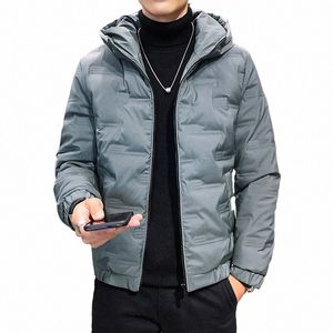 Vestes bouffantes Hommes Hiver Blanc Canard Vers Le Bas Manteaux Fi À Capuchon Court Chaud Manteaux D'hiver Mâle Survêtement Plus La Taille M-5XL JK-928 h9eP #